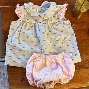 “Custom” Mary & Grace grasshopper diaper set, size 3T